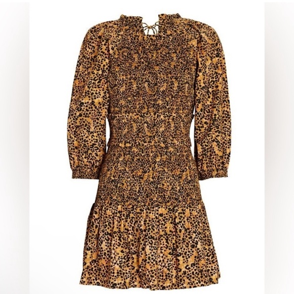 SAYLOR Mia smocked Mini Dress in Multi Large - Picture 1 of 14